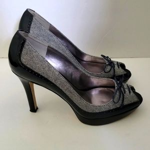 Marc Fisher Navy Bow Peep Toe 8.5